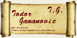 Todor Gamanović vizit kartica